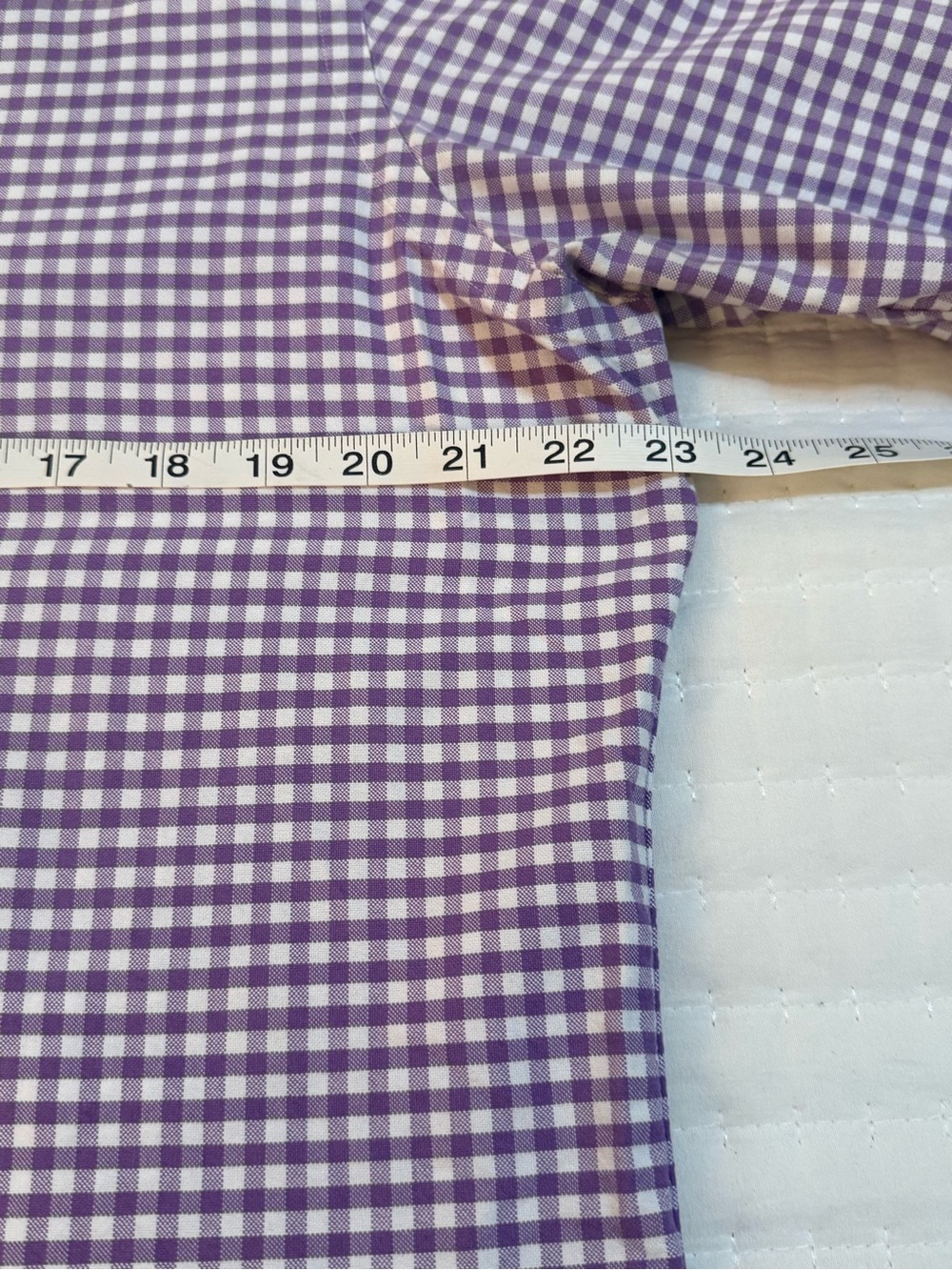 Upcycled Men’s Ralph Lauren Lavender and White Gingham Ruffle Collar Shirt - Picture 7 of 8